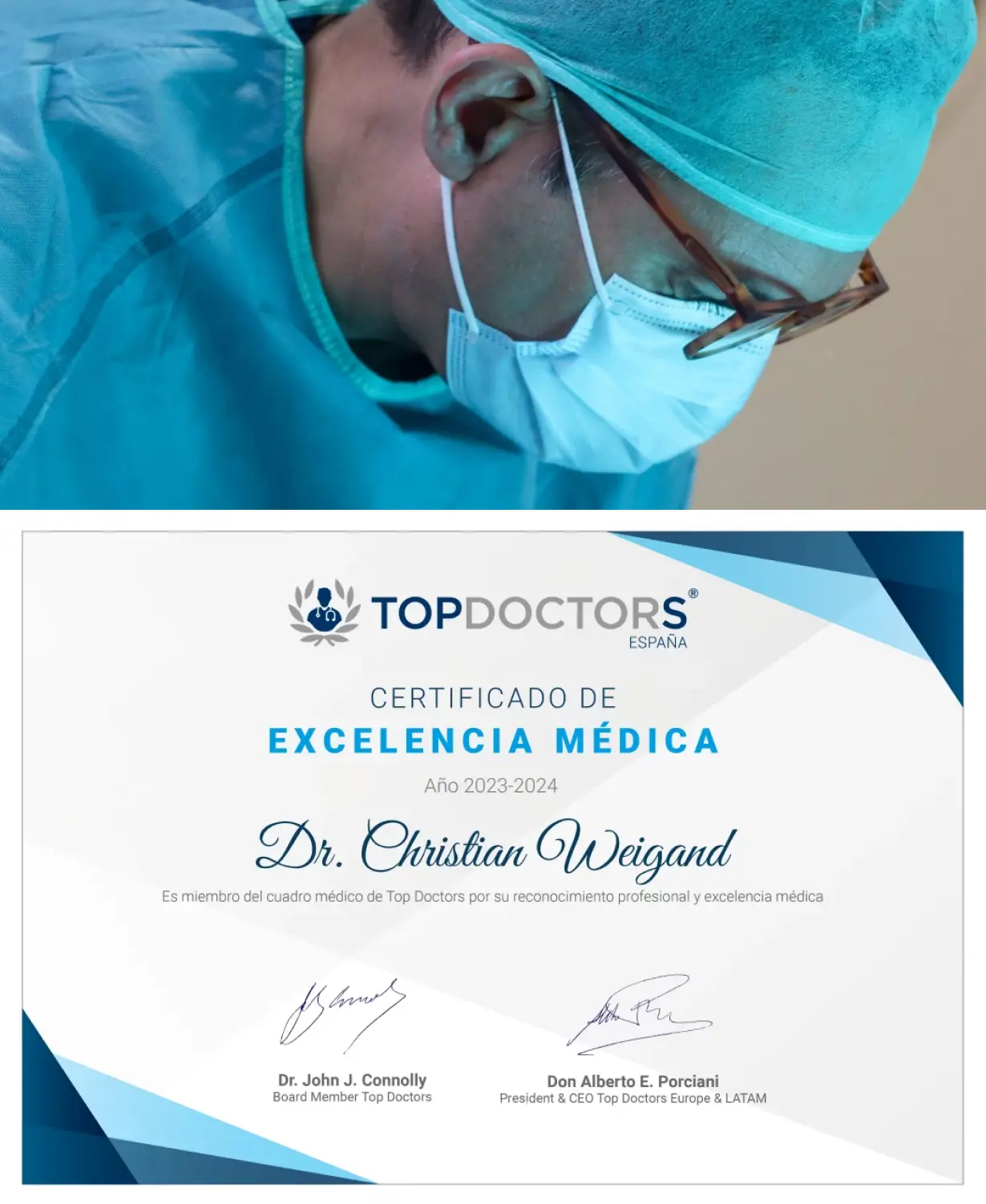 Dr. Christian Weigand Certificado